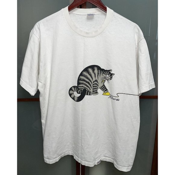 B. Kliban Vintage Crazy Shirt Hawaii Cat Mouse Single Stitch Unisex Size Large - Picture 1 of 13